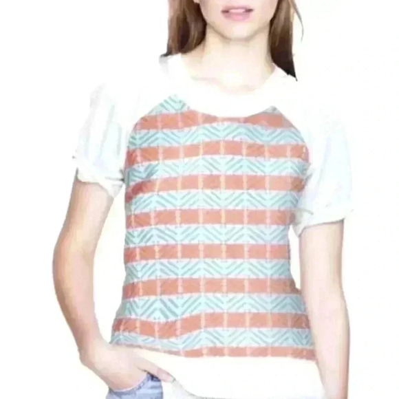 J. Crew Damask Panel Sweatshirt - Picture 1 of 7